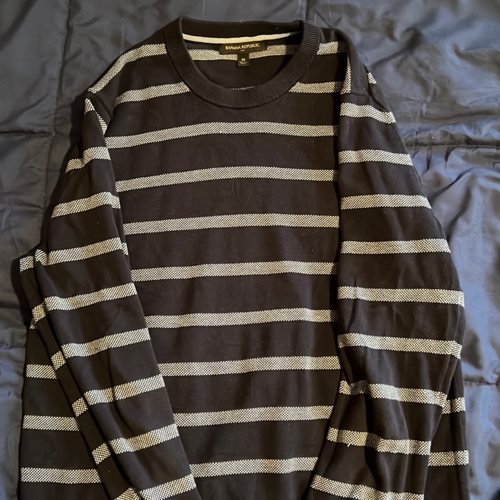 Blue striped banana republic sweater